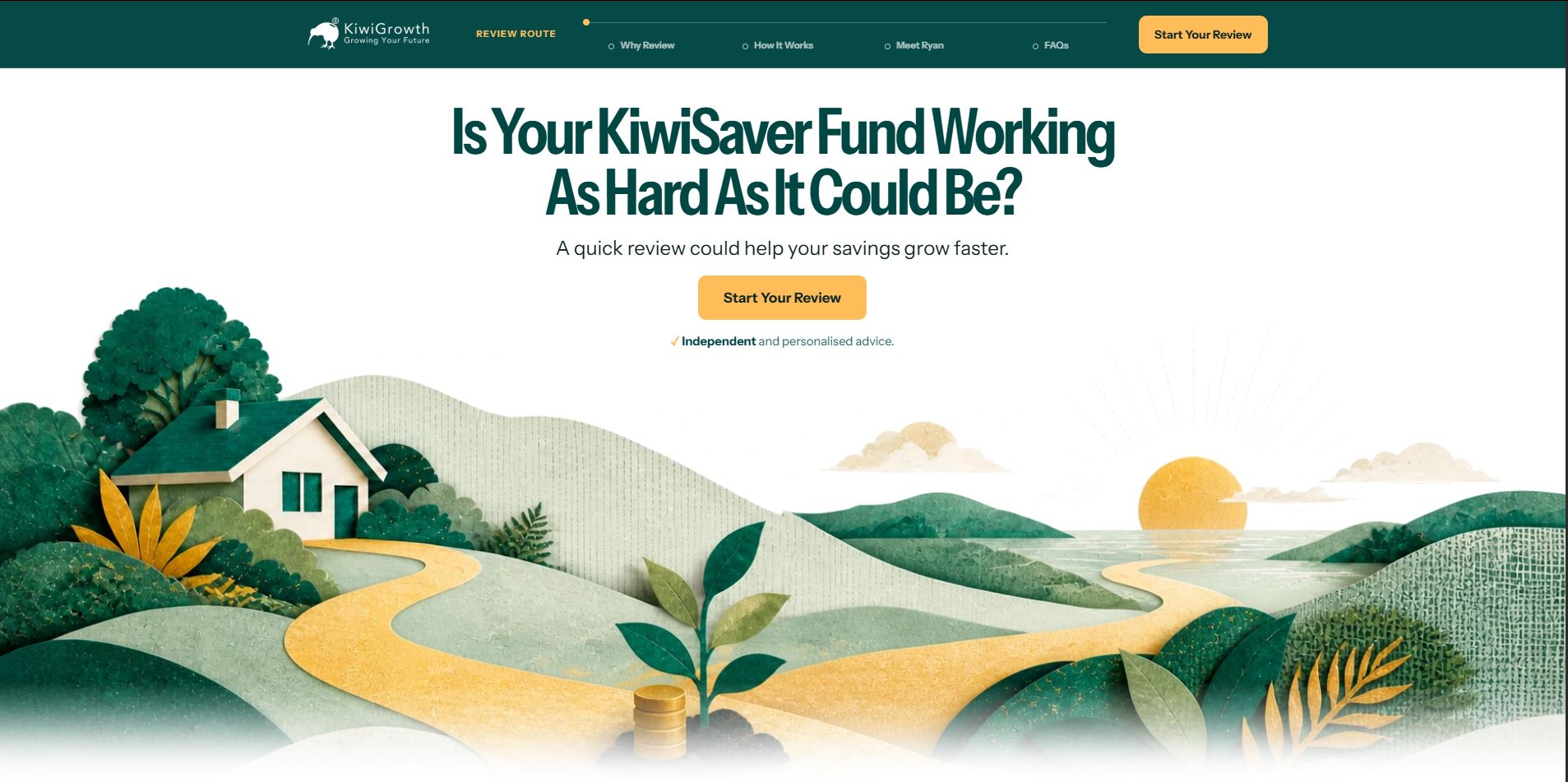 KiwiGrowth live website homepage
